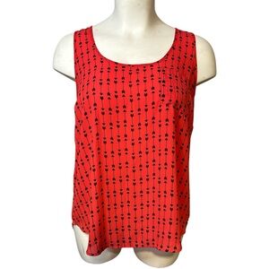 Torrid Womens Size 2 (2X) Red Arrow Print Sleeveless Tank Blouse Plus Size